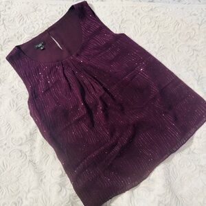 Talbots Deep Purple Eggplant Sleeveless Blouse- size 8 - like new